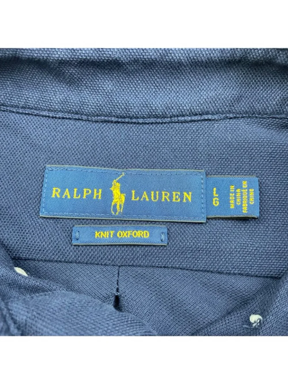 Ralph Lauren Men's USA Embroidered Sailboats Knit Oxford Polo Shirt Navy • Large